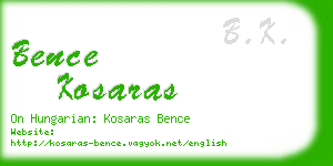 bence kosaras business card